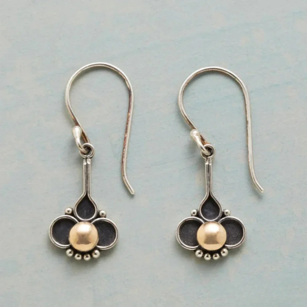 Boucles d'oreilles bohémiennes en argent avec perles en forme de trèfle