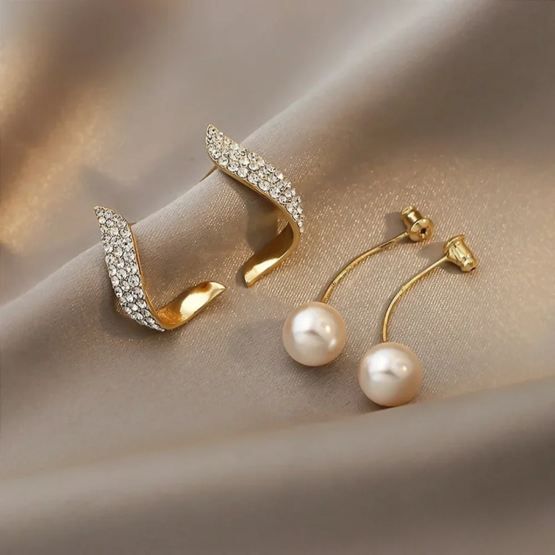 Élégantes boucles d'oreilles en or ornées de perles