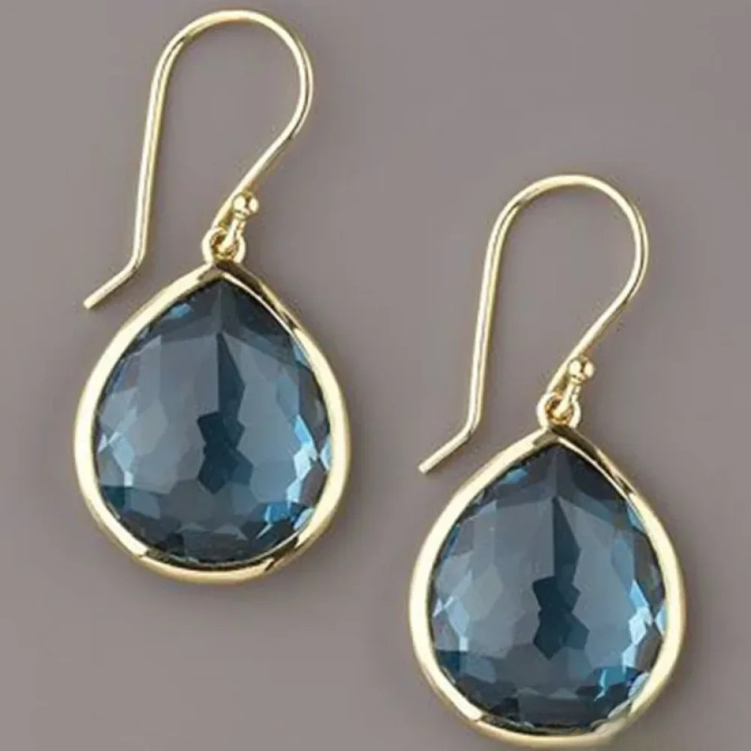 Rétro Gouttes de Cristal Bleu