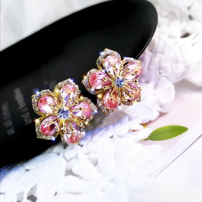 Boucles d'oreilles en argent avec zirconia coloré