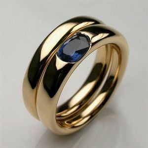 Élégante Bague en Or avec Zirconia Bleu