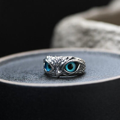 Bague Hibou en Opale Argent Adjustable