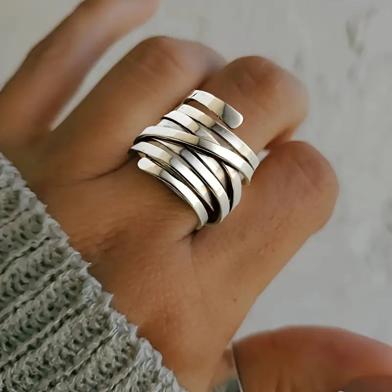 Bliss - Bague Vintage Épaisse en Argent