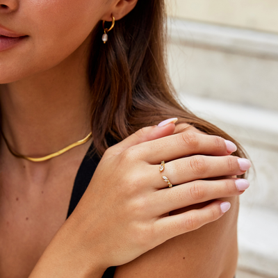 Frieden - Bague en Or avec Cristal