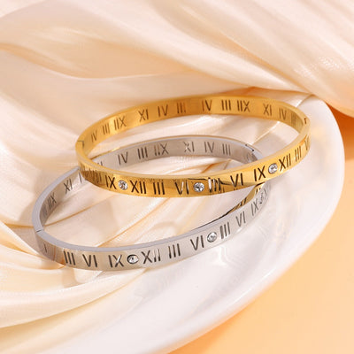 Bracelet en Titane avec Inscription en Chiffres Romains