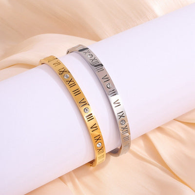 Bracelet en Titane avec Inscription en Chiffres Romains