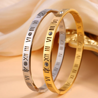 Bracelet en Titane avec Inscription en Chiffres Romains