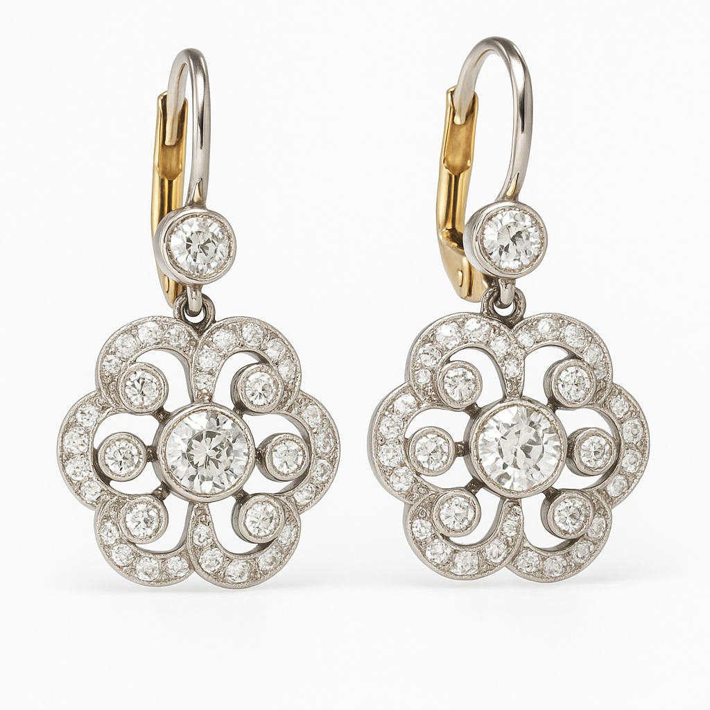 Boucles d'oreilles rétro en cristal Mandala