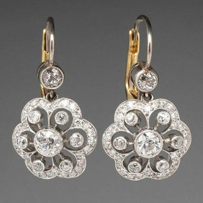 Boucles d'oreilles rétro en cristal Mandala
