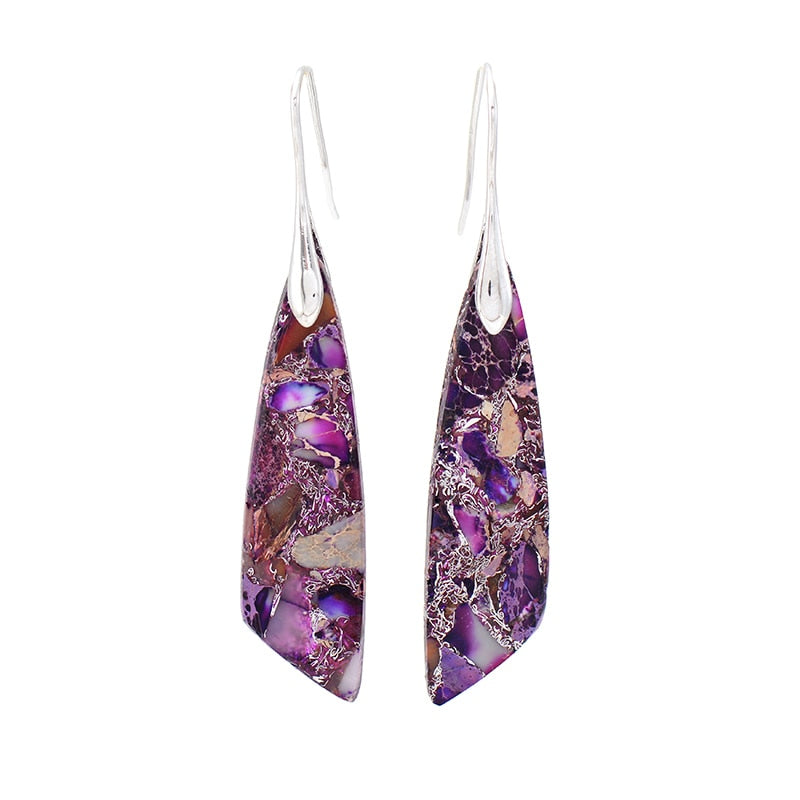 Zeya Imperial Jasper Earrings - Purple