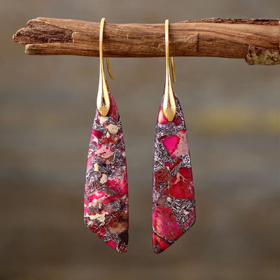 Boucles d'oreilles Zeya Imperial Jasper - Rouge