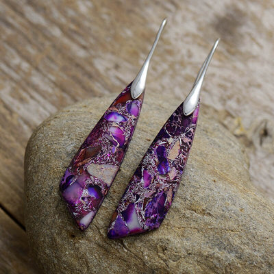 Zeya Imperial Jasper Earrings - Purple