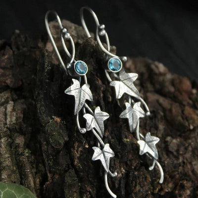 Boucles d'oreilles en Cristal Bleu - Élégance Elfique