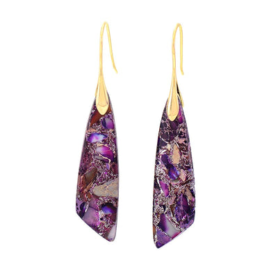 Zeya Imperial Jasper Earrings - Purple