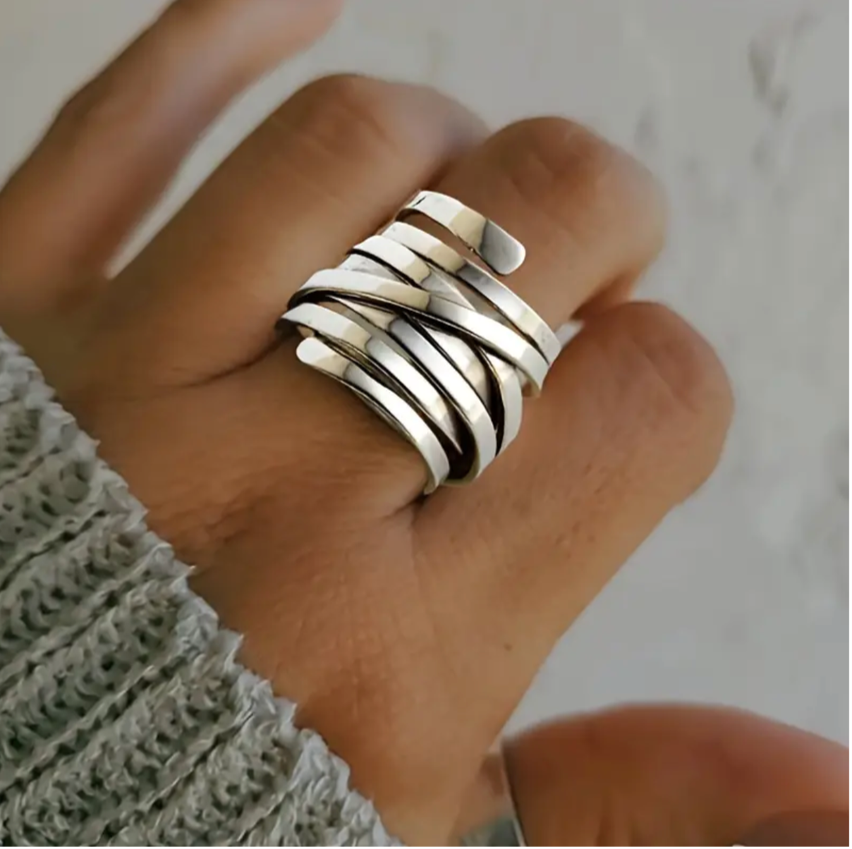 Bliss - Bague Vintage en Argent Épais