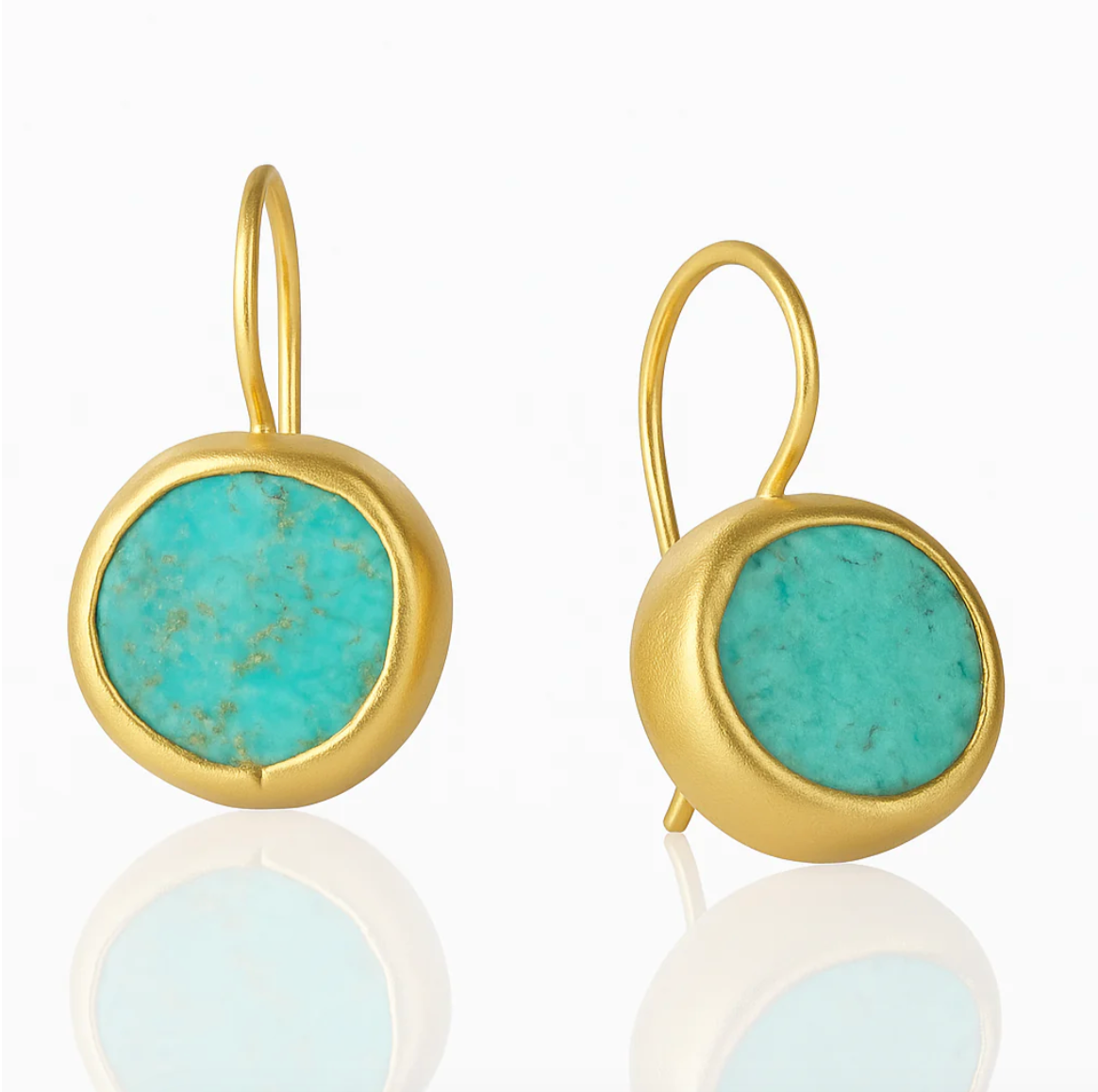 Boucles d'oreilles en or ornées de turquoise