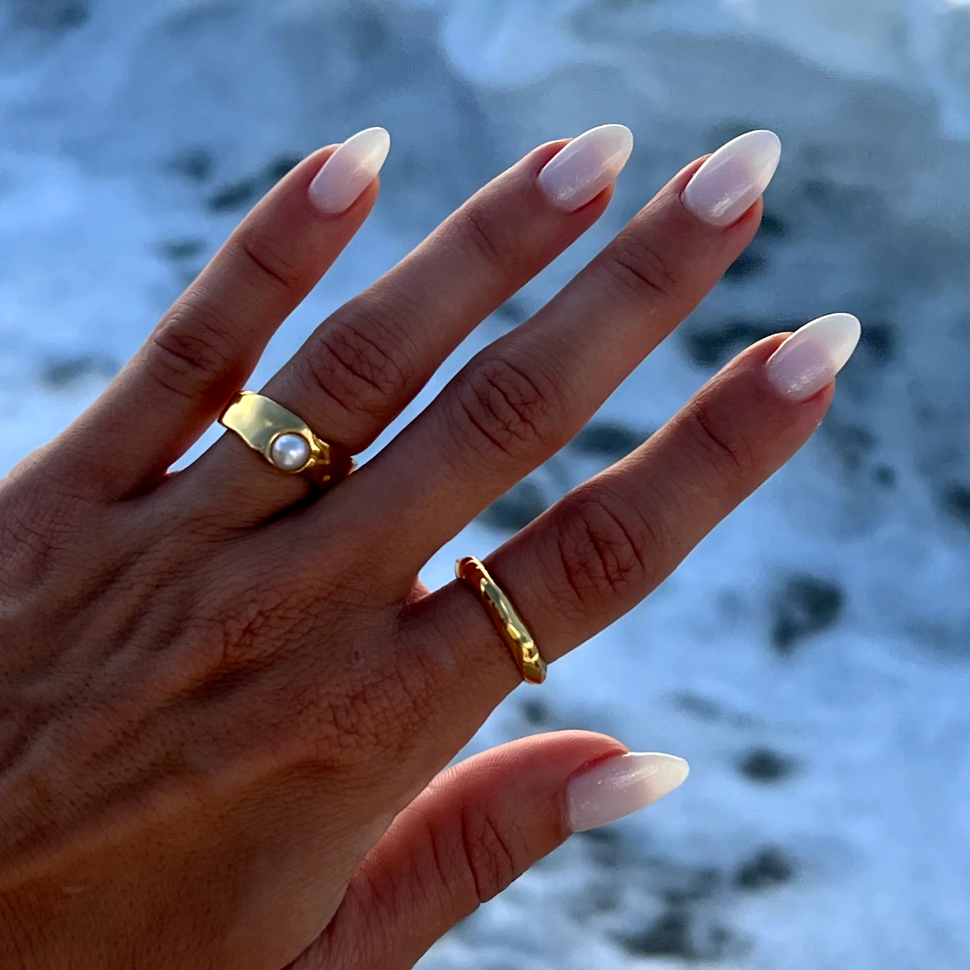 Anneau en Perle d'Or Naturelle Éternelle