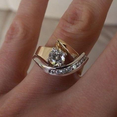 Irrégulière Bague en Or et Argent Radiance