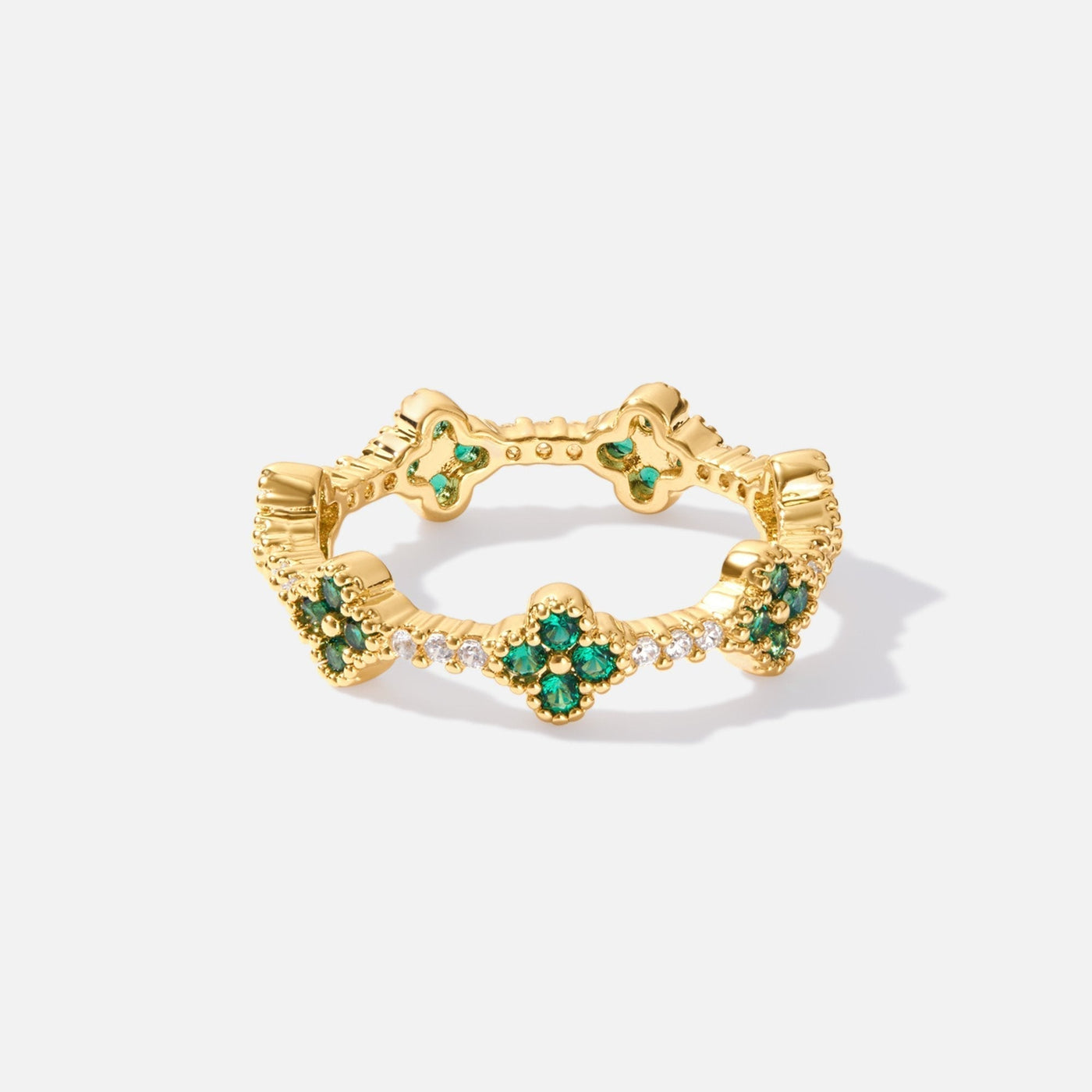 Chance - Bague en cristal en forme de trèfle
