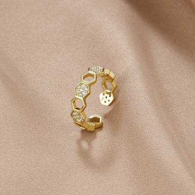 Abeille - Bague en Or avec Cristal