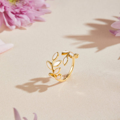 Serene - Bague Feuille D'or