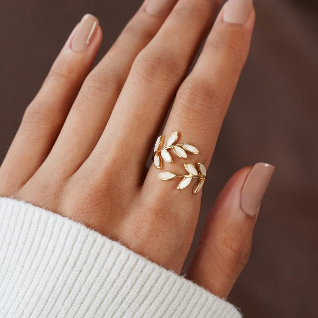 Serene - Bague Feuille D'or