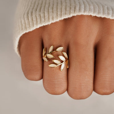 Serene - Bague Feuille D'or