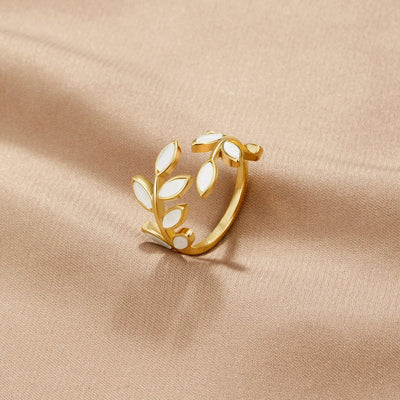 Serene - Bague Feuille D'or