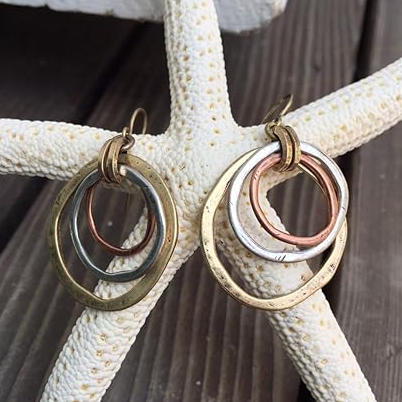 Boucles d'oreilles rétro en or et argent