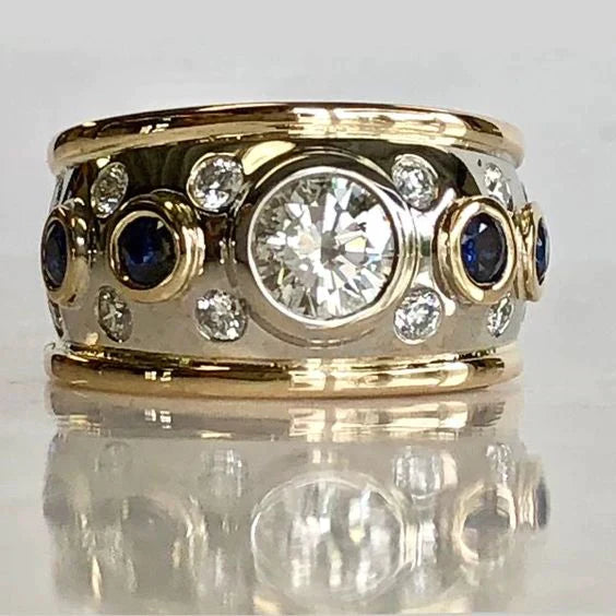 Bague Vintage en Zirconia Dorée