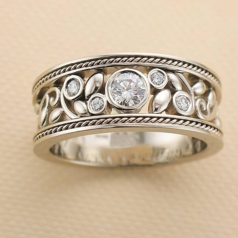 Charm - Bague en Argent avec Zirconia