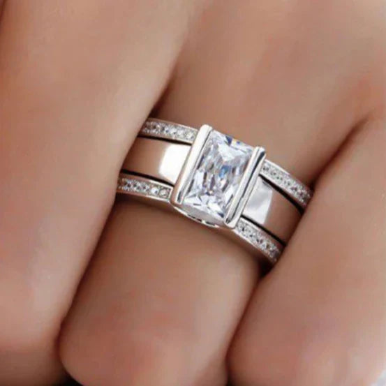 Vintage Argent Cristal Bague