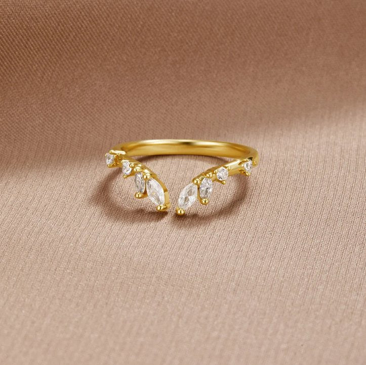 Frieden - Bague en Or avec Cristal