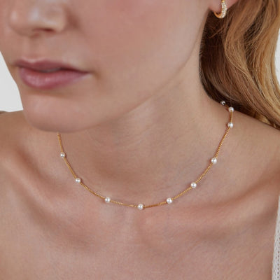 Collier en perles d'or pur