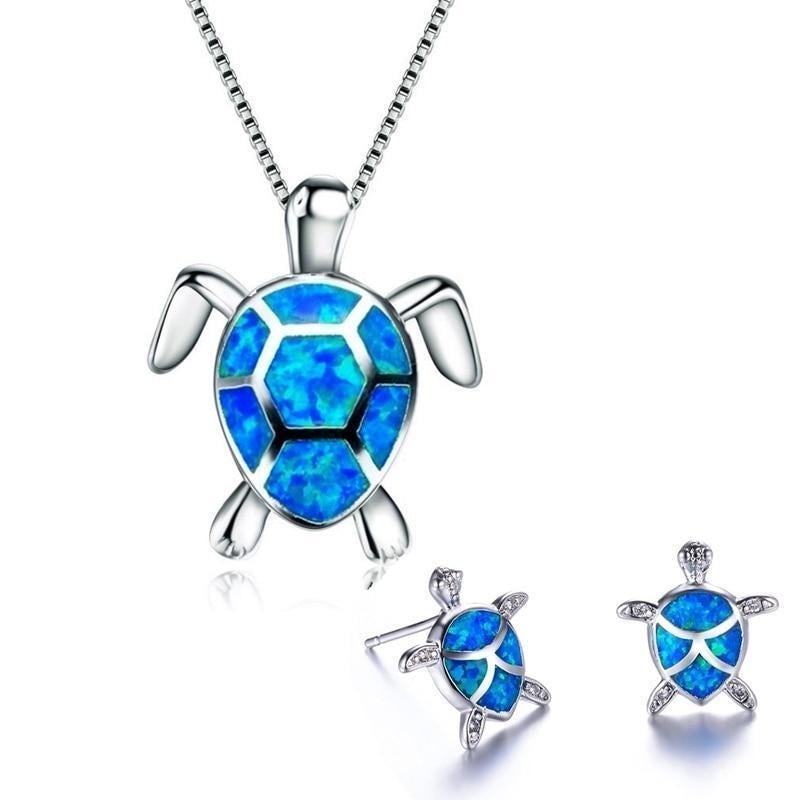 Set de Bijoux Tortue de Mer en Opale