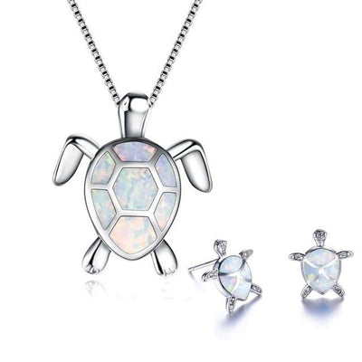 Set de Bijoux Tortue de Mer en Opale