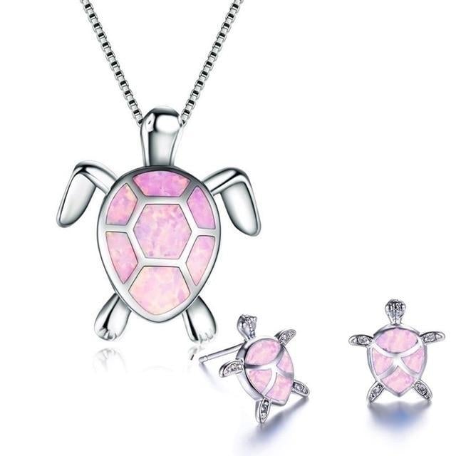 Set de Bijoux Tortue de Mer en Opale