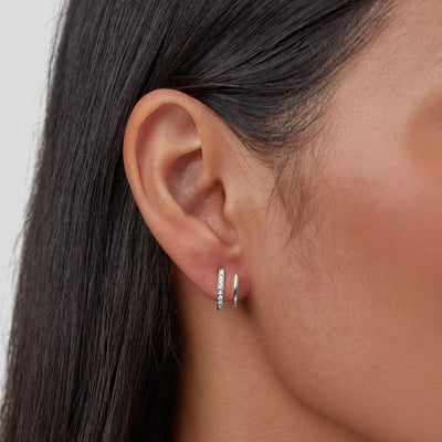 Boucles d'oreilles Griffe en Argent & Cristal