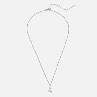 Collier en forme de cœur avec lettre en argent