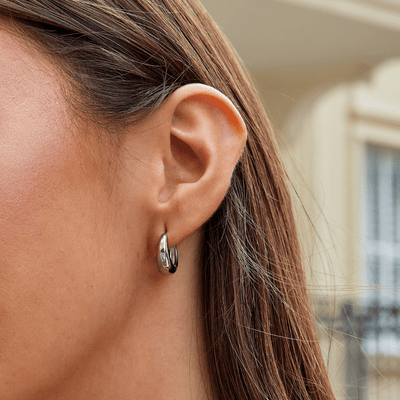 Boucles d'oreilles créoles en argent Valentina