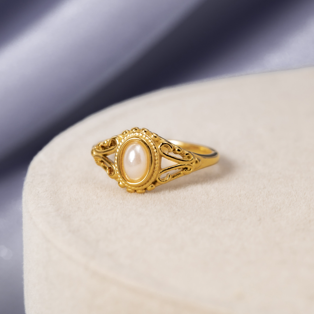 Royal - Bague Vintage avec Perles