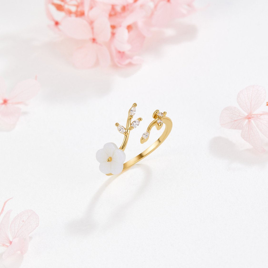 Rise - Anneau Floral Blanc